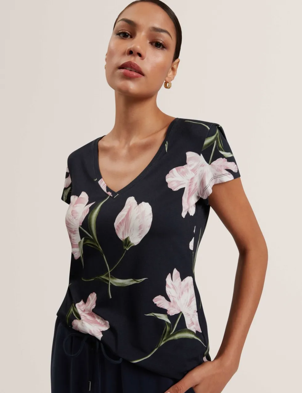 Floral V-Neck T-Shirt