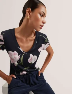 Floral V-Neck T-Shirt