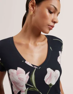 Floral V-Neck T-Shirt
