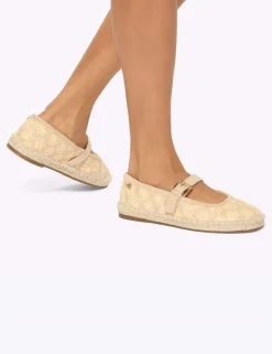 Floral Woven Flat Mary Jane Ballet Pumps