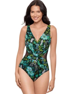 Florica Crossover Soft Cup Firm Tummy Control V-Neck Swimsuit