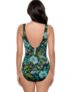 Florica Crossover Soft Cup Firm Tummy Control V-Neck Swimsuit