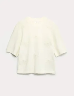 Flower Knitted Top With Wool