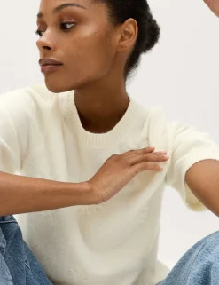 Flower Knitted Top With Wool