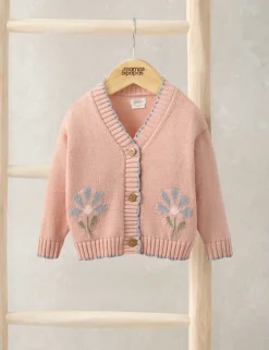 Flower Scallop Cardigan (0-3 Yrs)