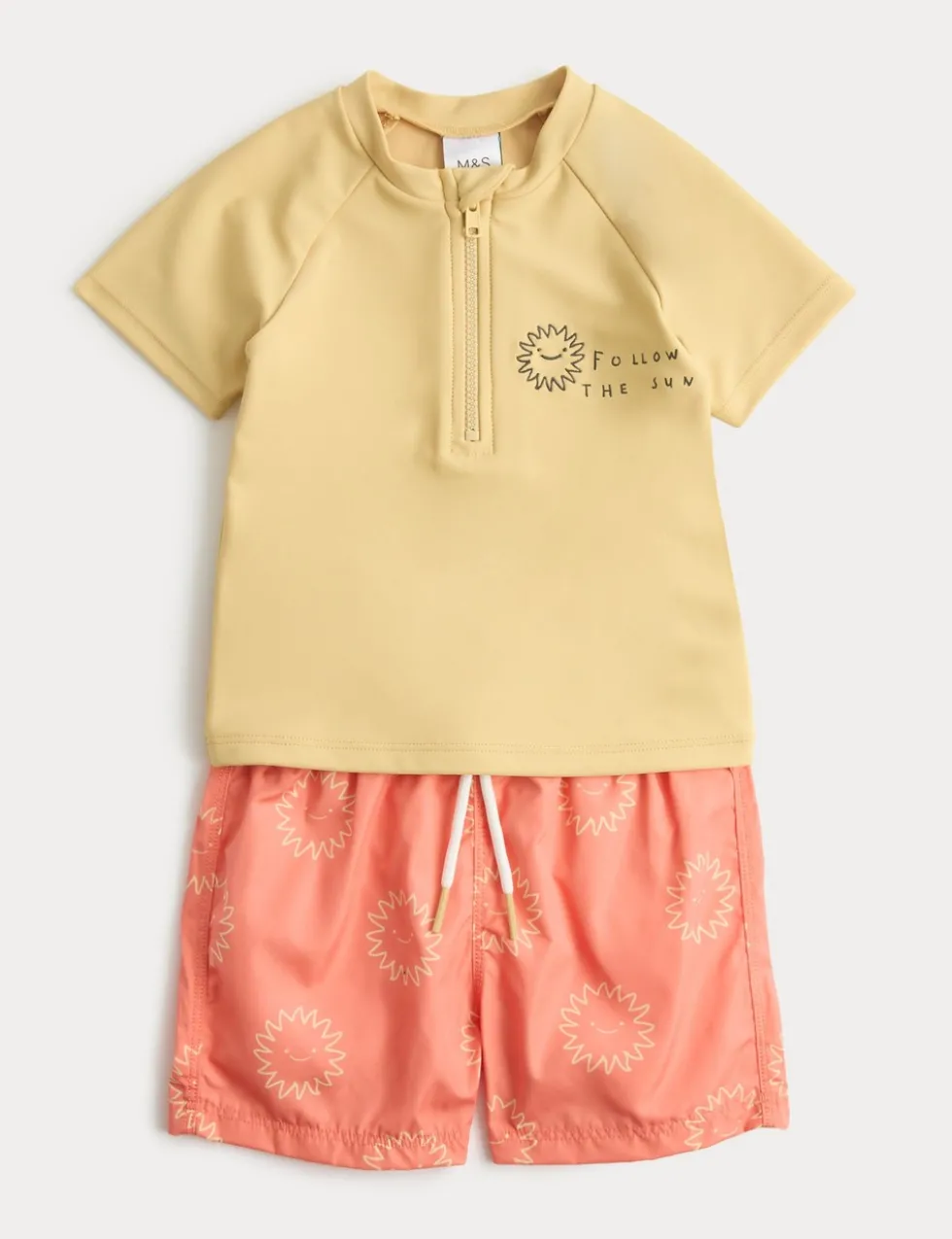 Follow The Sun Rash Vest & Swim Shorts (0-5 Yrs)