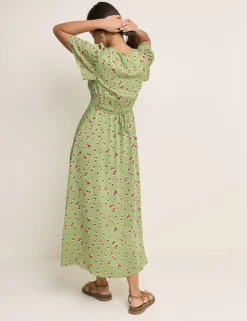 Foral V-Neck Midi Skater Dress