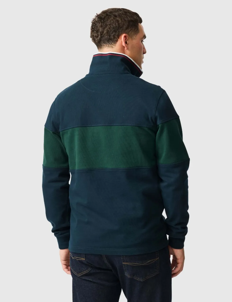 Foresters Peak Colour Block Half Zip Sweatshirt