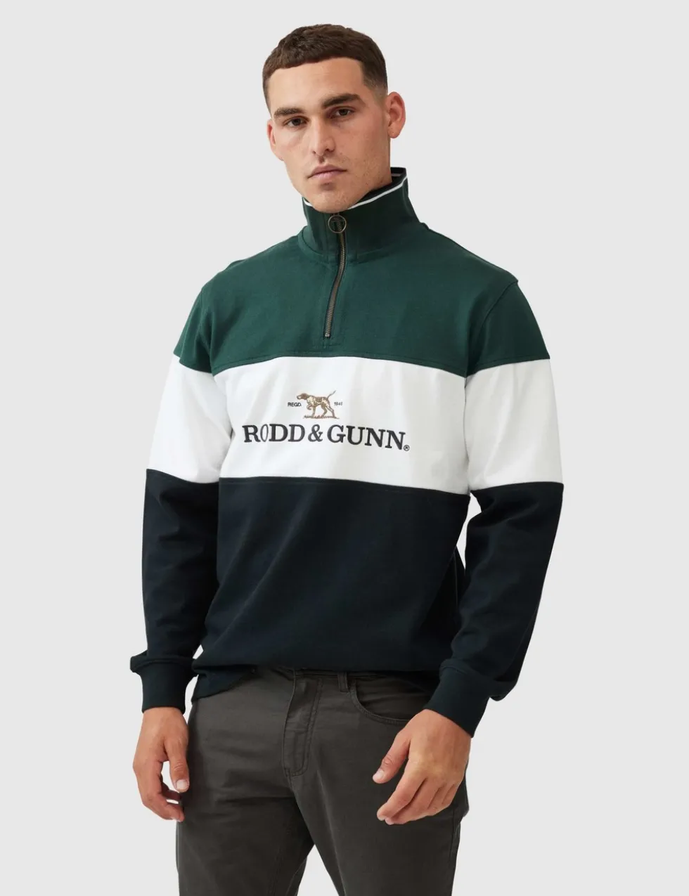 Foresters Peak Colour Block Half Zip Sweatshirt