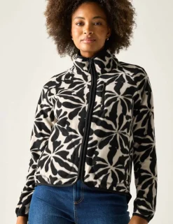 Frankie Floral Funnel Neck Fleece Jacket