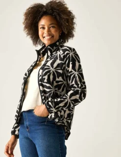 Frankie Floral Funnel Neck Fleece Jacket