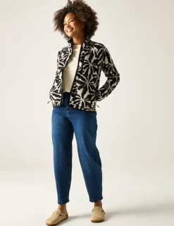 Frankie Floral Funnel Neck Fleece Jacket