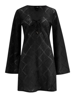 Free Spirit Lace Long Sleeve Beach Dress