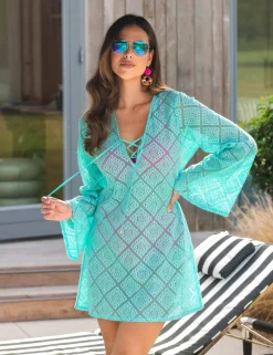Free Spirit Lace Long Sleeve Beach Dress