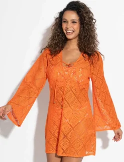 Free Spirit Lace Long Sleeve Beach Dress