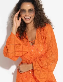 Free Spirit Lace Long Sleeve Beach Dress