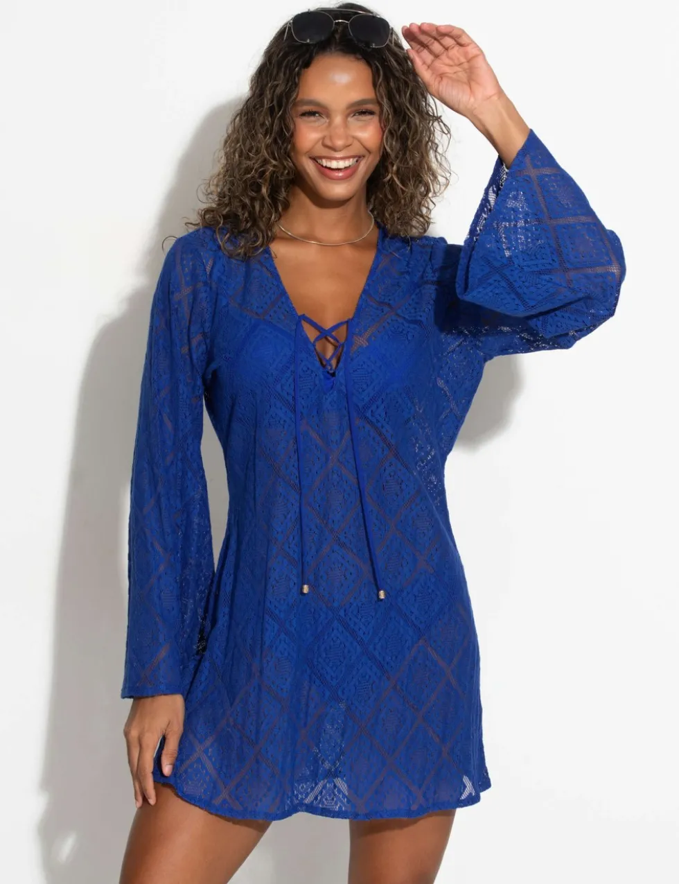 Free Spirit Lace Long Sleeve Beach Dress
