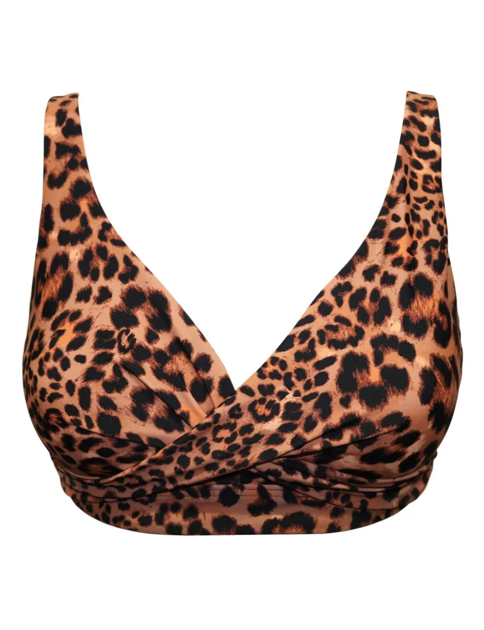 Free Spirit Leopard Print Twist Non-Wired Front Bikini Top