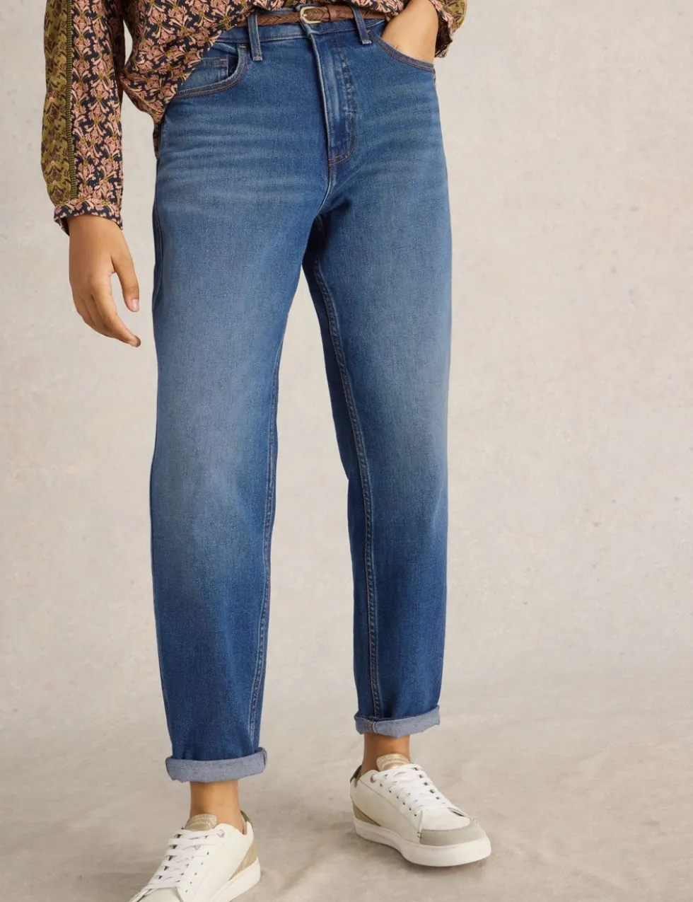 Freya Mid Rise Straight Leg Jeans