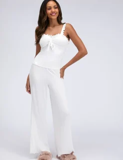 Frill Ribbed Cami Pyjama Set