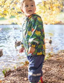 Frog Print Hooded Fleece Lined Raincoat (1-10 Yrs)
