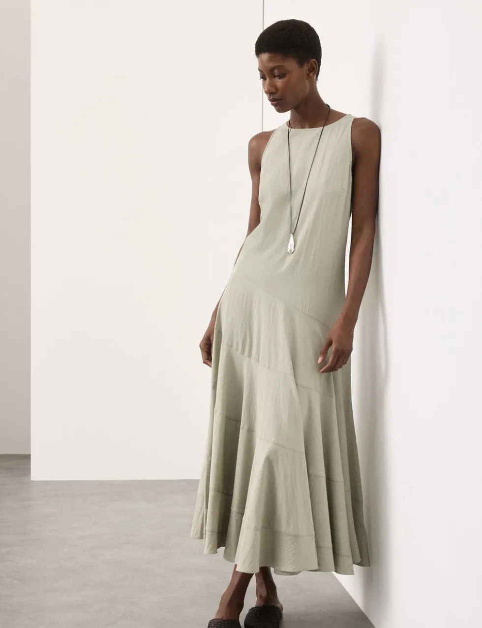 Full Circle Seam Midaxi Skater Dress