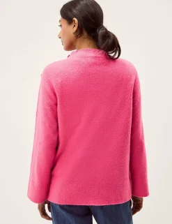 Funnel Neck Button Detail Jumper