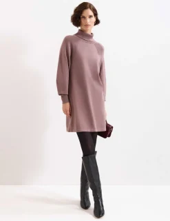 Funnel Neck Mini Jumper Dress