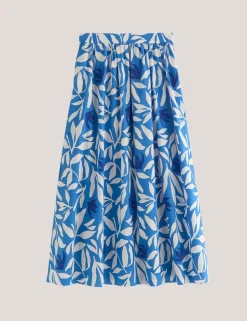 Galdana Pure Cotton Printed Midi Skirt