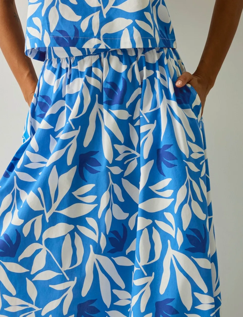 Galdana Pure Cotton Printed Midi Skirt