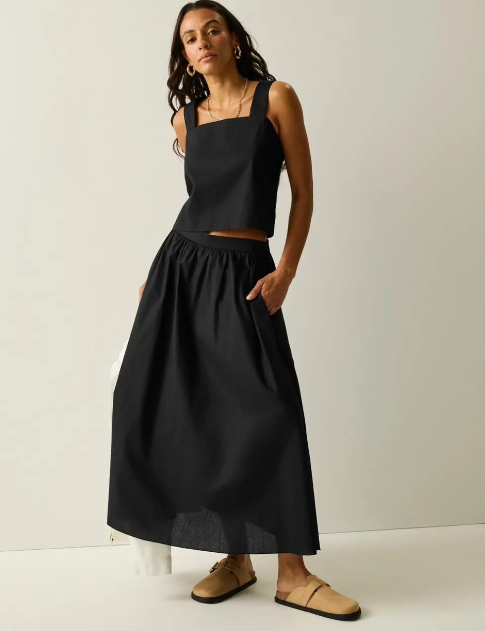Galdana Pure Cotton Printed Midi Skirt
