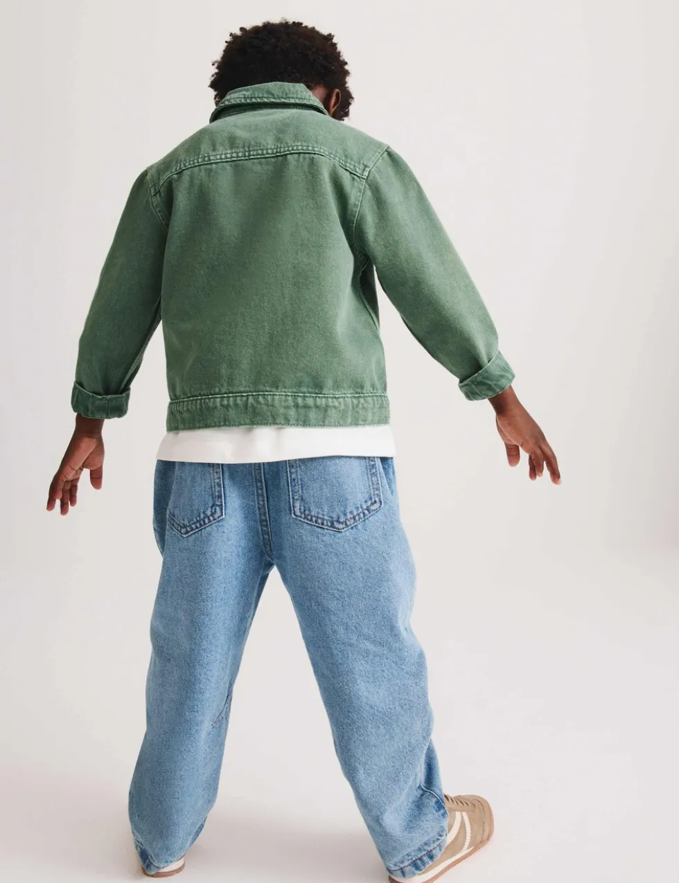 Garment Dyed Zip Up Denim Shacket (2-8 Yrs)