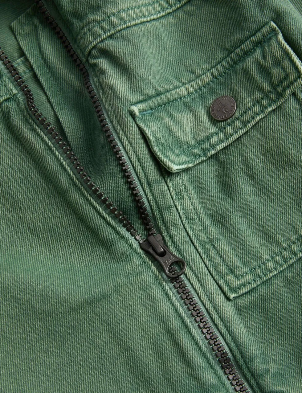 Garment Dyed Zip Up Denim Shacket (2-8 Yrs)