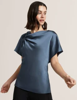 Gathered Shoulder Draped Top