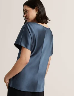 Gathered Shoulder Draped Top