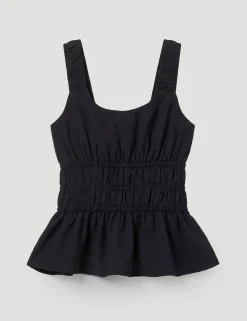 Gathered Straps Peplum Top