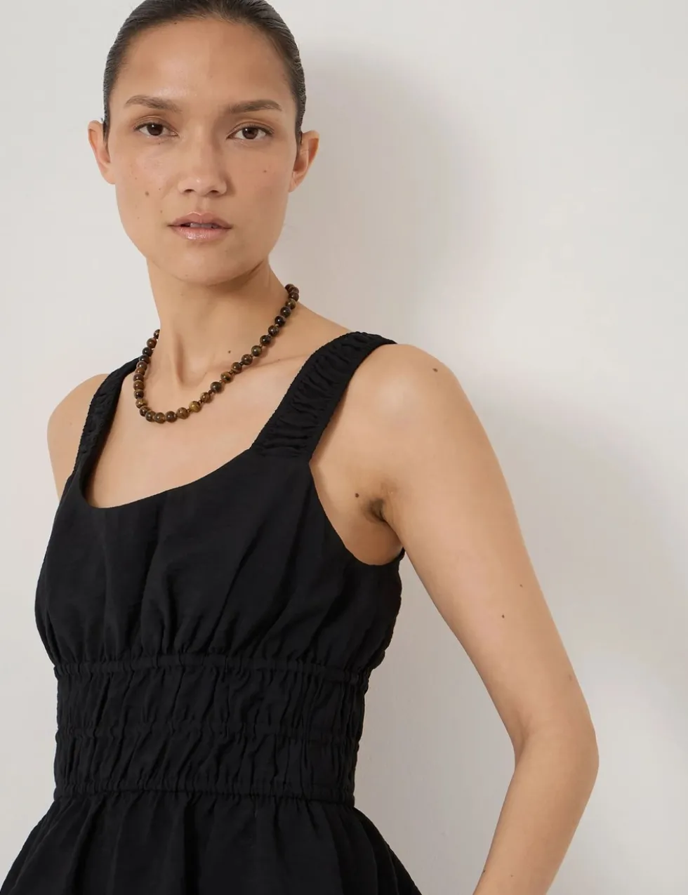 Gathered Straps Peplum Top