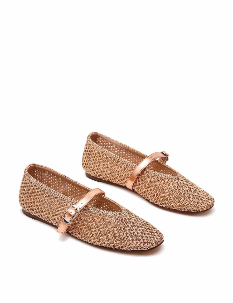 Gayla Buckle Woven Flat Pumps