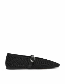 Gayla Buckle Woven Flat Pumps