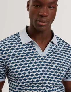 Geometric Jacquard Polo Shirt