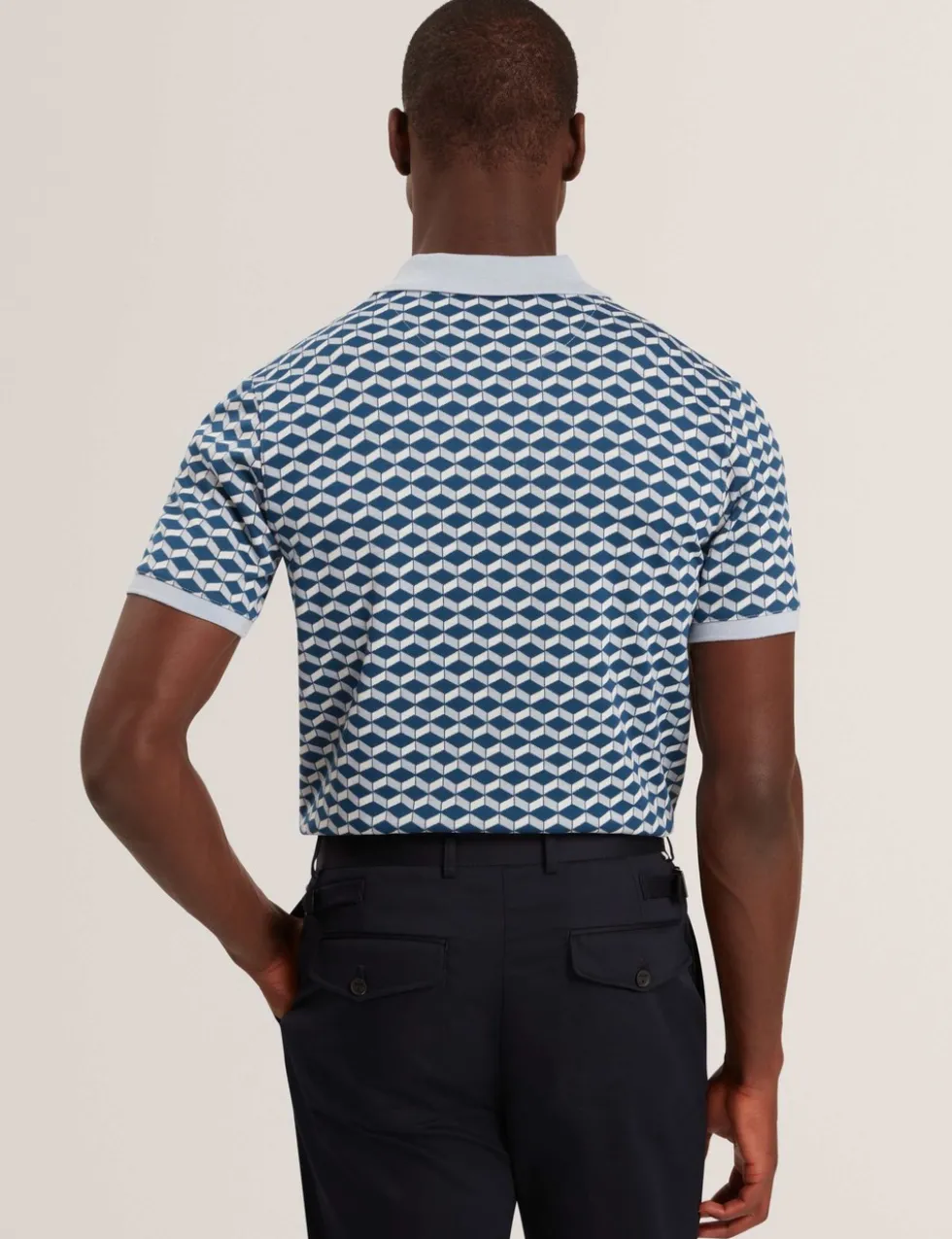 Geometric Jacquard Polo Shirt