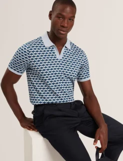 Geometric Jacquard Polo Shirt