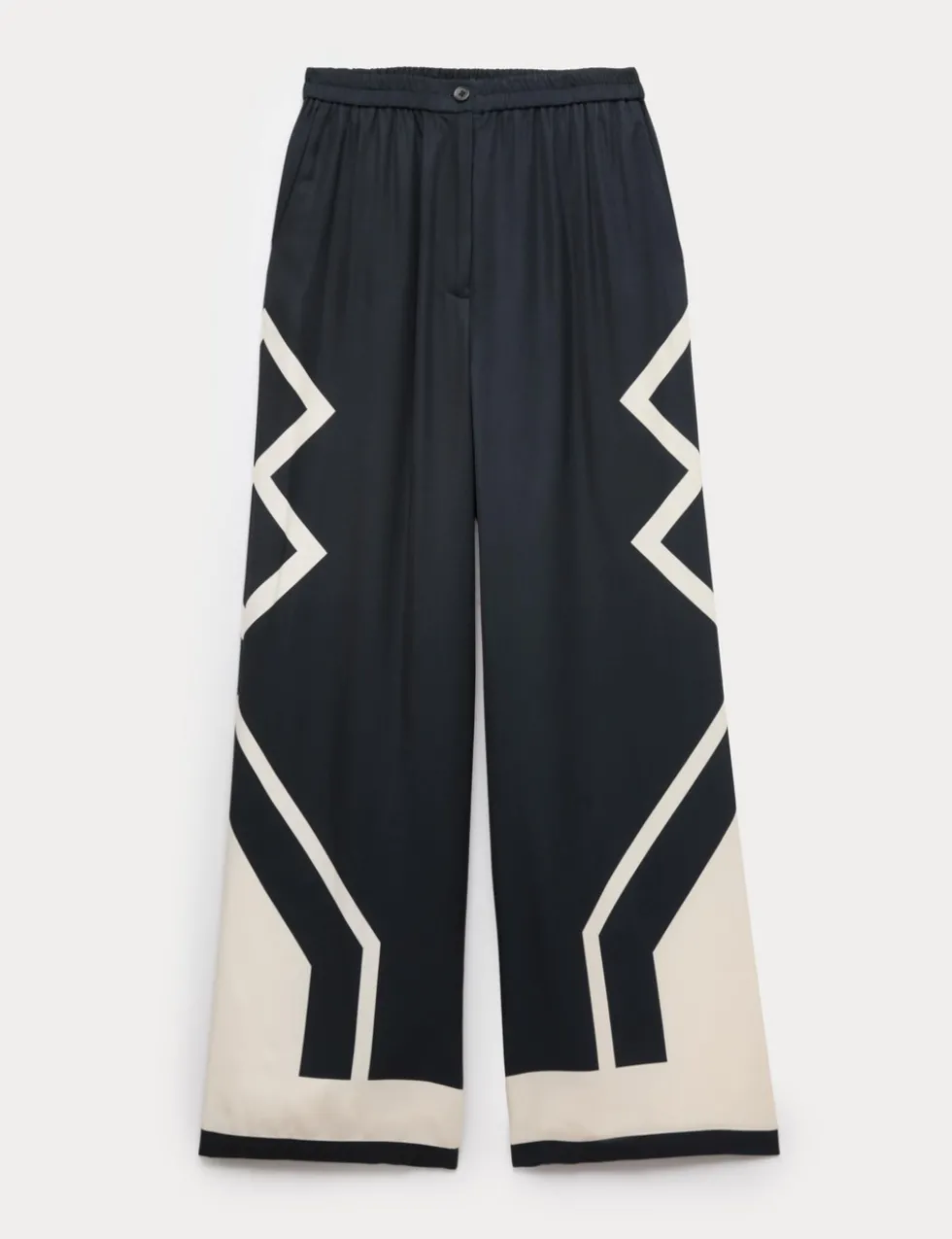 Geometric Jacquard Wide Leg Trousers