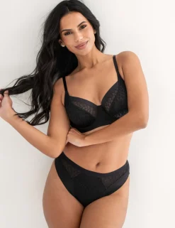 Geometric Mesh High Leg Knickers