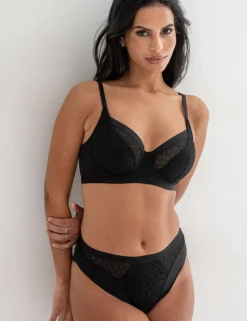 Geometric Mesh High Leg Knickers