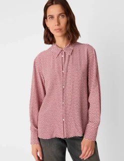 Geometric Pleat Detail Button Through Shirt