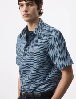 Geometric Print Short Sleeve Shirt