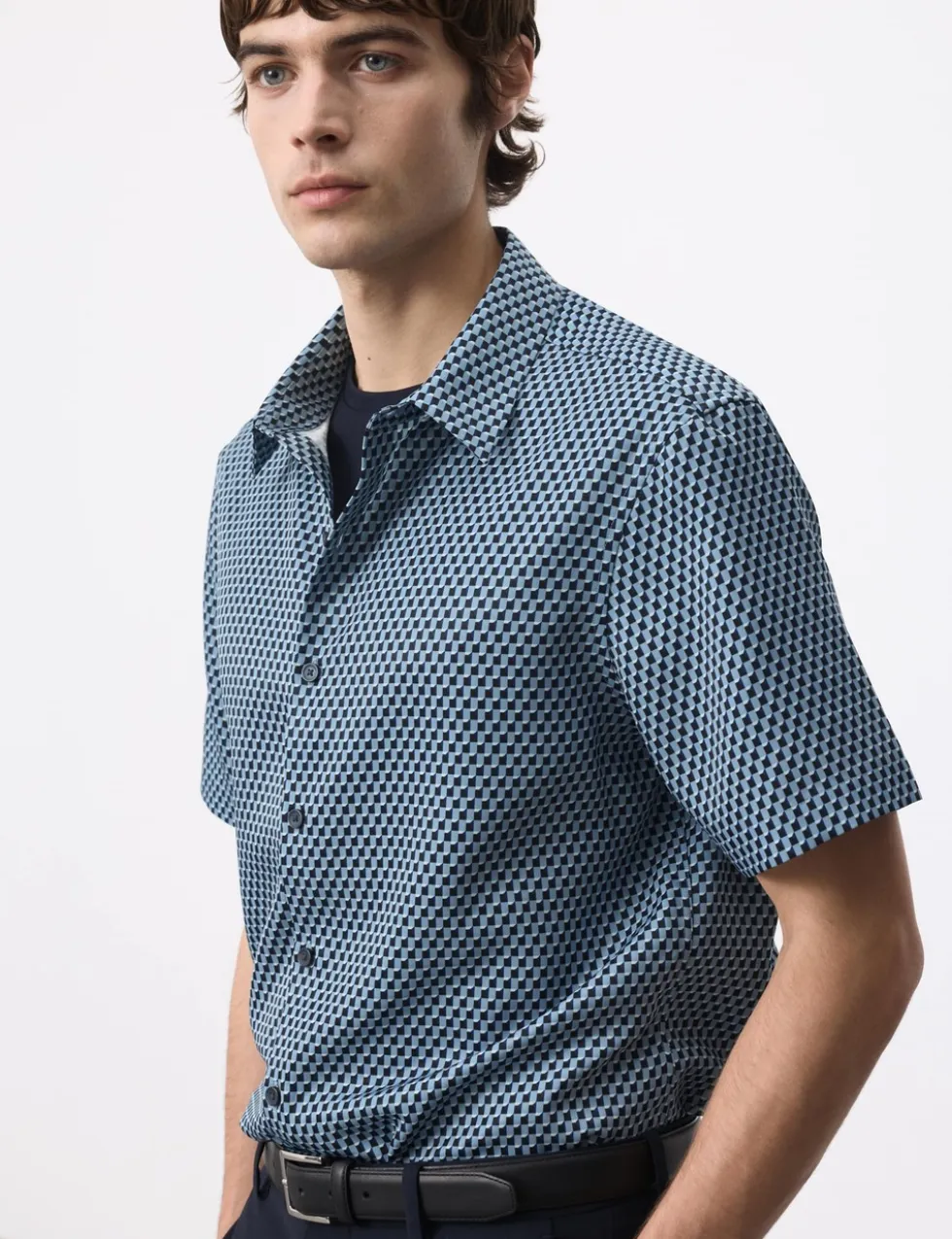Geometric Print Short Sleeve Shirt