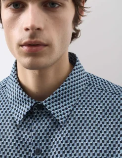 Geometric Print Short Sleeve Shirt