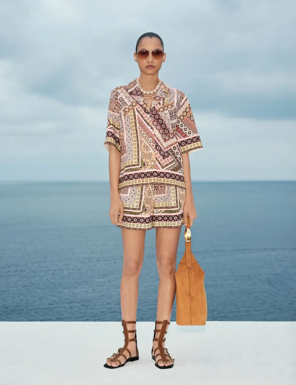 Geometric Printed Button Through Shirt